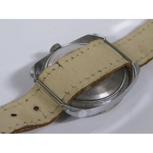 1764 - TIMEX STEEL GENTS WATCH WITH LEATHER STRAP