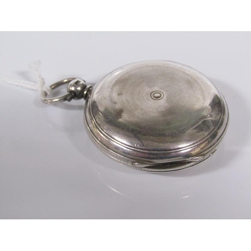 1767 - LATE VICTORIAN SILVER CASED HUNTER POCKET WATCH WITH WHITE DIAL