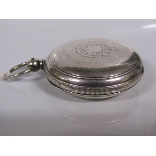 1767 - LATE VICTORIAN SILVER CASED HUNTER POCKET WATCH WITH WHITE DIAL