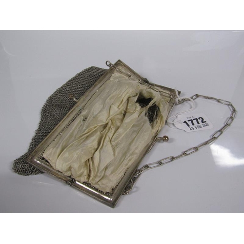 1772 - VICTORIAN STEEL CHAIN PURSE 18cms W