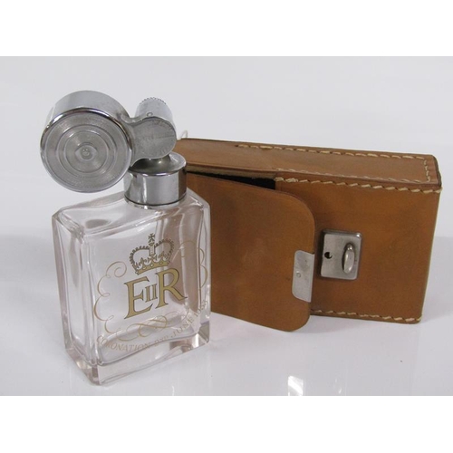 1773 - 1953 CORONATION COMMEMORATIVE SCENT ATOMISER BOTTLE MANUFACTURED BY ESCALE IN LEATHER CASE TOGETHER ... 