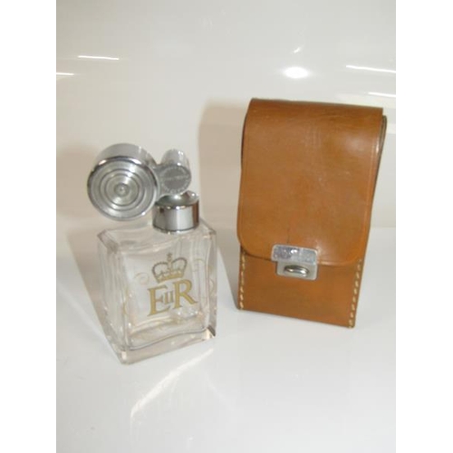 1773 - 1953 CORONATION COMMEMORATIVE SCENT ATOMISER BOTTLE MANUFACTURED BY ESCALE IN LEATHER CASE TOGETHER ... 