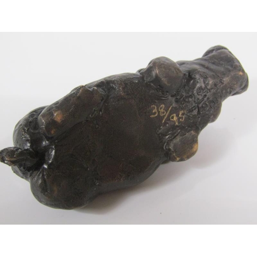 1774 - PATINATED BRONZE FIGURE OF A RHINO AND A CHINESE BRONZE PATINATED FIGURE OF A TURTLE - SEAL MARK TO ... 