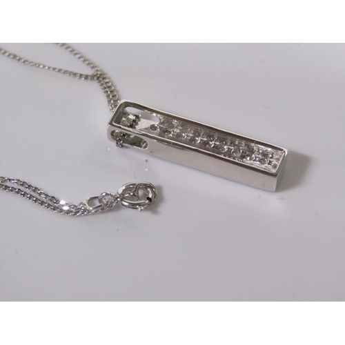 1784 - 14ct WHITE GOLD DIAMOND SET INGOT PENDANT