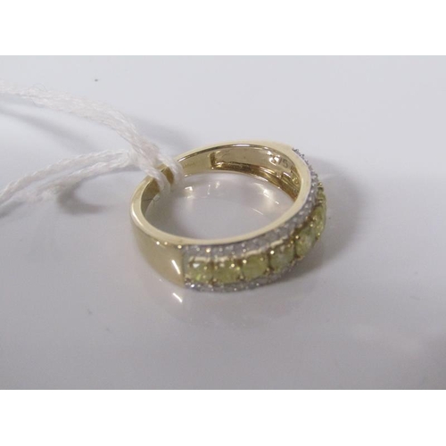 1834 - GOLD FANCY YELLOW AND WHITE DIAMOND ETERNITY RING SIZE Q