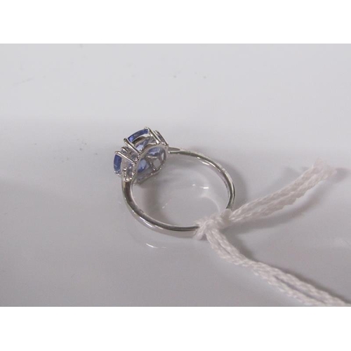 1835 - 9ct TANZANITE & DIAMOND CLUSTER RING SIZE L 1/2