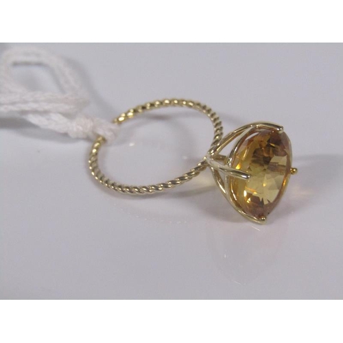 1844 - 9ct 6.25 CARAT CITRINE RING SIZE M