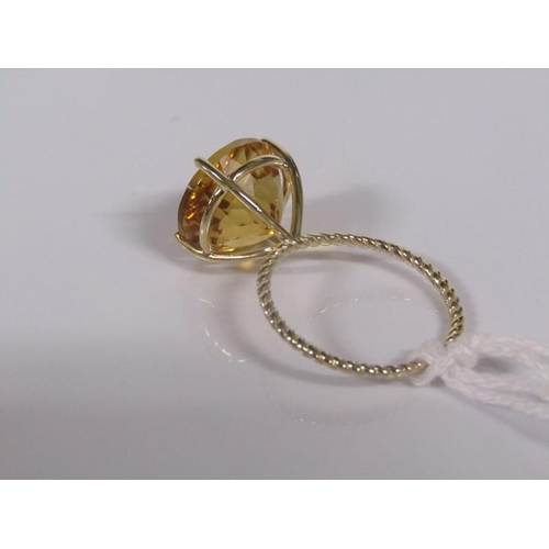 1844 - 9ct 6.25 CARAT CITRINE RING SIZE M