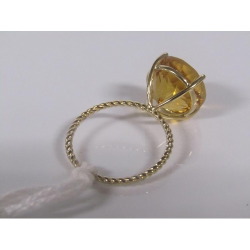 1844 - 9ct 6.25 CARAT CITRINE RING SIZE M