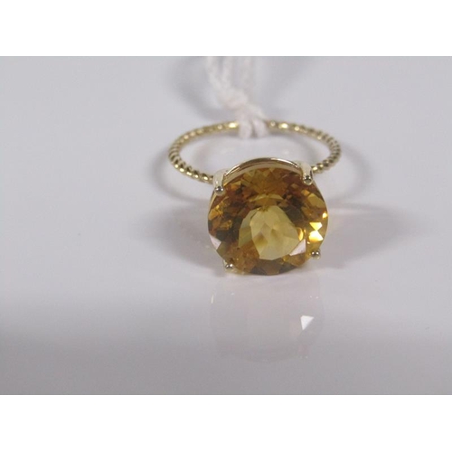 1844 - 9ct 6.25 CARAT CITRINE RING SIZE M