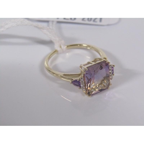 1845 - 9ct AMETRINE AMETHYST RING