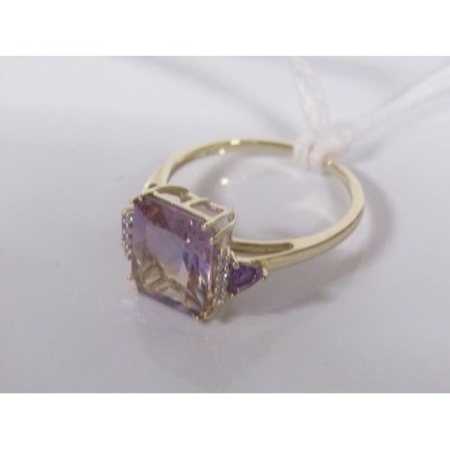 1845 - 9ct AMETRINE AMETHYST RING