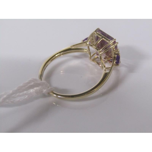 1845 - 9ct AMETRINE AMETHYST RING