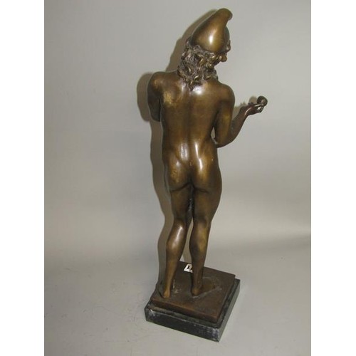 1711 - BRONZED METAL FIGURE OF A CLASSICAL GRECIAN FIGURE 51cms H