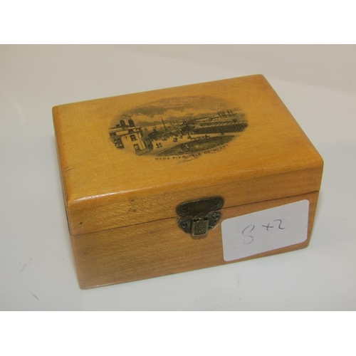 1859 - MAUCHLIN WARE SMALL BOX WITH HINGED COVER - RYDE PIER, ISLE OF WIGHT TOGETHER WITH CYLINDERICAL NEED... 