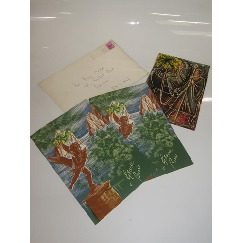 1874 - SIX CHRISTMAS CARDS SIGNED BY GRACIE FIELDS AND BORIS TOGETHER WITH A SIGNED PHOTOGRAPH