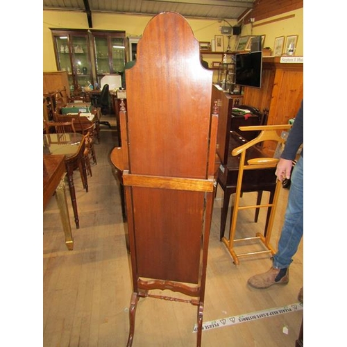 2106 - MAHOGANY FRAMED CHEVAL MIRROR 42 x 162cms