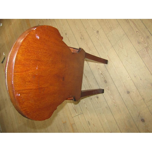 2113 - VICTORIAN MAHOGANY HALL CHAIR  WITH SOLID SHIELD SHAPED PANEL BACK 86cms H