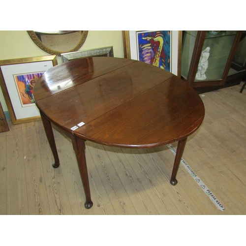 2118 - GEORGE III MAHOGANY TWIN FLAP OVAL DINING TABLE ON STRAIGHT CIRCULAR TAPERING LEGS WITH PAD FEET 94c... 