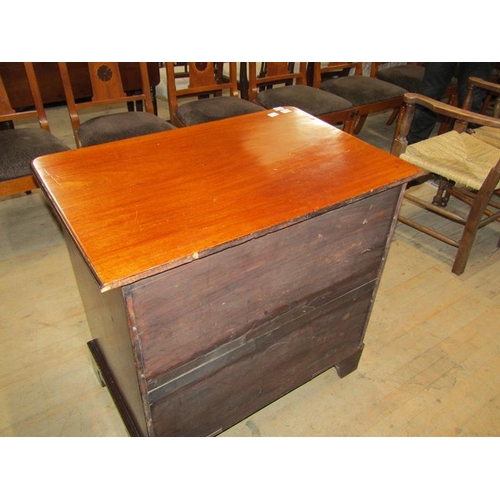 2134 - LATE GEORGIANY MAHOGANY KNEEHOLE DESK OF RECTANGULAR FORM, THE TOP WITH MOULDED EDGE OVER ONE LONG D... 