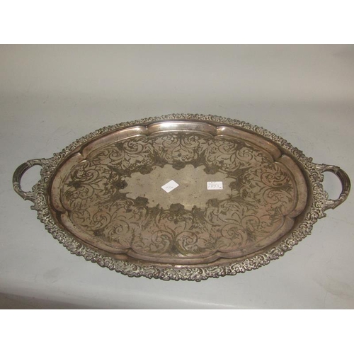 1893A - TWO HANDLED SILVER PLATED TRAY