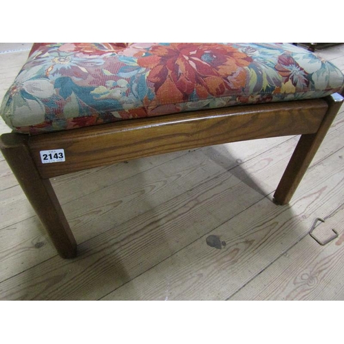 2143 - ERCOL STOOL WITH UPHOLSTERED SEAT 59 x 30cms