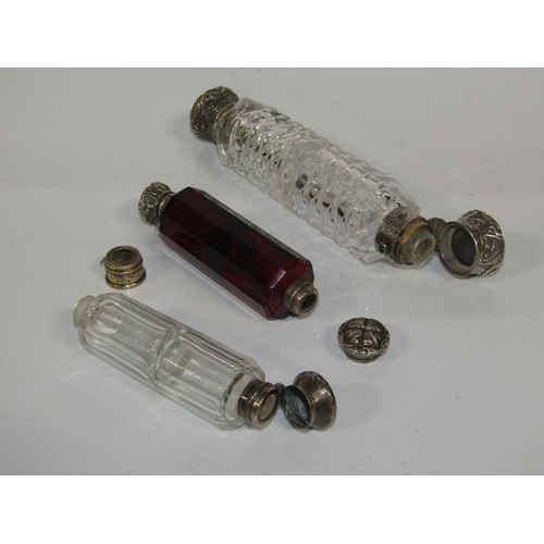 1920 - THREE DOUBLE ENDED SCENT BOTTLES