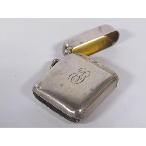 1930 - SILVER PILL BOX TOGETHER WITH TWO VESTA CASES