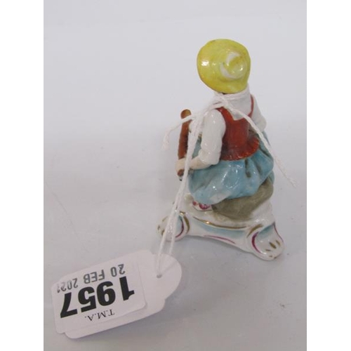 1957 - SITZENDORF MINIATURE FIGURINE, 8.5CM H