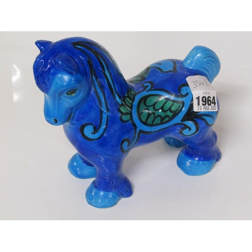 1964 - ITALIAN ART POTTERY HORSE, 19CM H