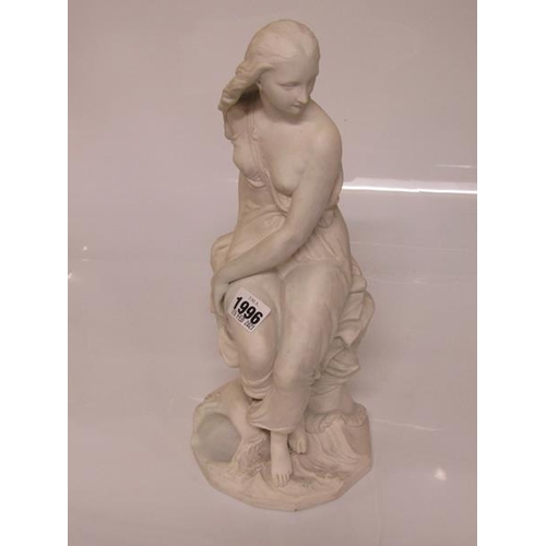 1996 - MINTON PARIAN FIGURINE - MIRANDA, 38.5CM H, A/F RESTORATION TO ARM