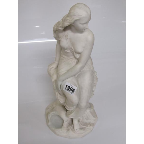 1996 - MINTON PARIAN FIGURINE - MIRANDA, 38.5CM H, A/F RESTORATION TO ARM