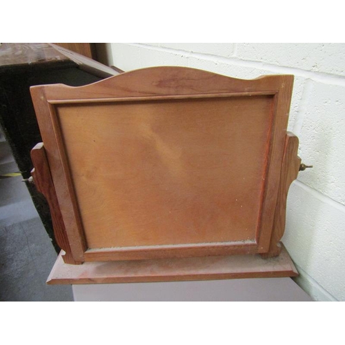 2226 - PINE FRAMED TOILET GLASS