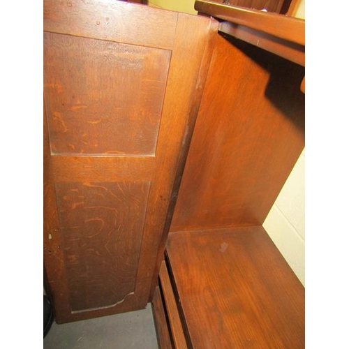 2229 - OAK SIDE CABINET USED FOR TV, 77CM W, 104CM H