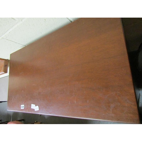 2229 - OAK SIDE CABINET USED FOR TV, 77CM W, 104CM H