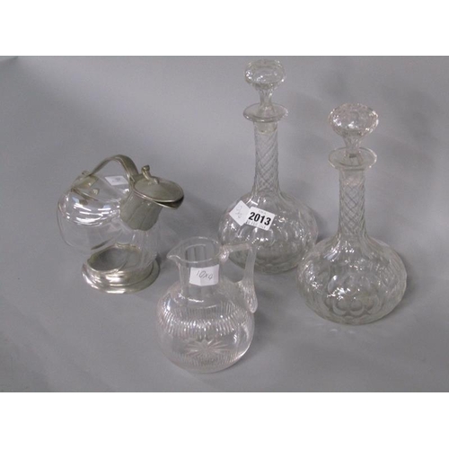 2013 - COLLECTION OF CRYSTAL GLASSWARE TO INCL PAIR OF DECANTERS, 27CM H