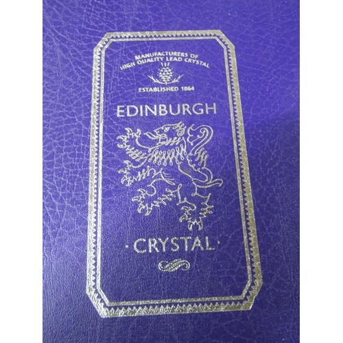 2016 - SETOF SIX EDINBURGH CRYSTAL TUMBLERS IN ORIGINAL BOX, TUMBLERS 8.5CM H