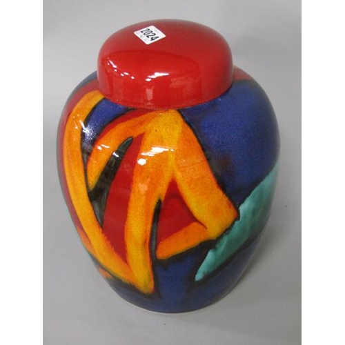 2024 - LARGE POOLE POTTERY GRAFFITI GINGER JAR, 34CM H