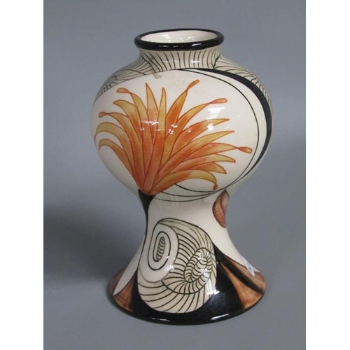 2028 - COBRIDGE STONEWARE VASE WITH CREATION DESIGN, 16CMH