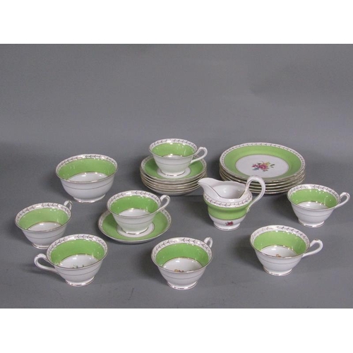 2055 - PART TEA SERVICE - FLORAL DECORATED, CUPS 5CM H