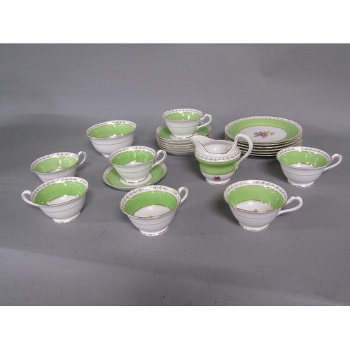 2055 - PART TEA SERVICE - FLORAL DECORATED, CUPS 5CM H