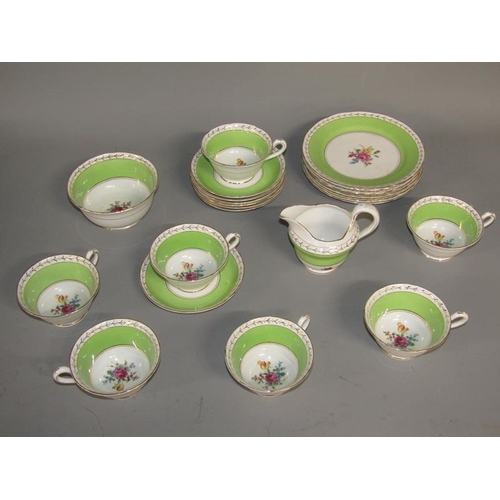 2055 - PART TEA SERVICE - FLORAL DECORATED, CUPS 5CM H