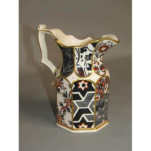 2056 - MASONS APPLIQUE CYLINDER VASE AND JUG, VASE 20CM H