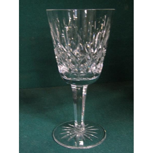 2064 - SET OF EIGHT WATERFORD CRYSTAL WINE GLASSES, 14CM H