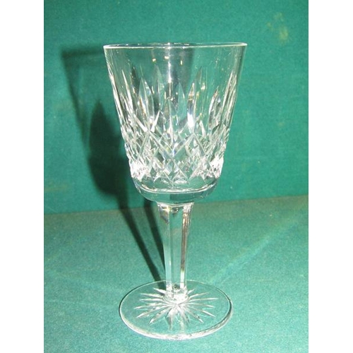 2064 - SET OF EIGHT WATERFORD CRYSTAL WINE GLASSES, 14CM H