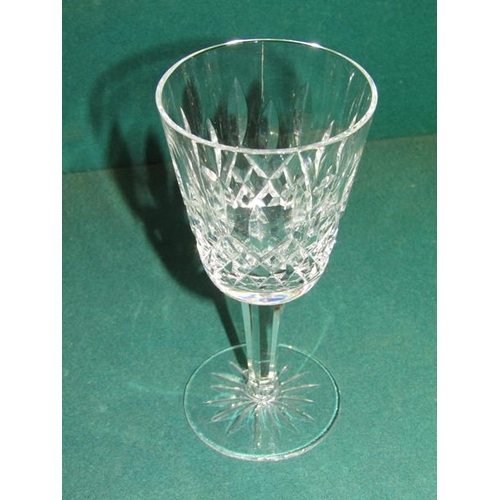 2064 - SET OF EIGHT WATERFORD CRYSTAL WINE GLASSES, 14CM H