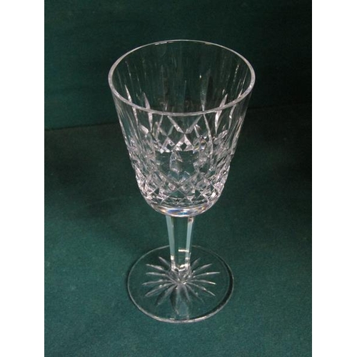 2064 - SET OF EIGHT WATERFORD CRYSTAL WINE GLASSES, 14CM H