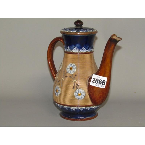 2066 - DOULTON LAMBETH COFFEE POT; PLANTER, 11CM H