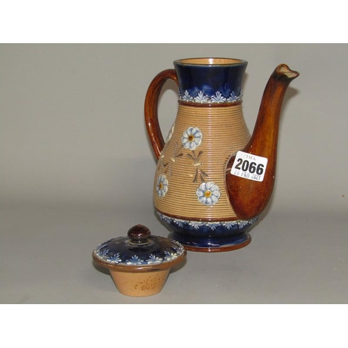 2066 - DOULTON LAMBETH COFFEE POT; PLANTER, 11CM H