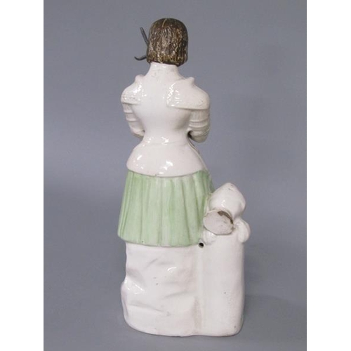 2071 - 19C STAFFORDSHIRE FIGURE, 13CM H, A/F